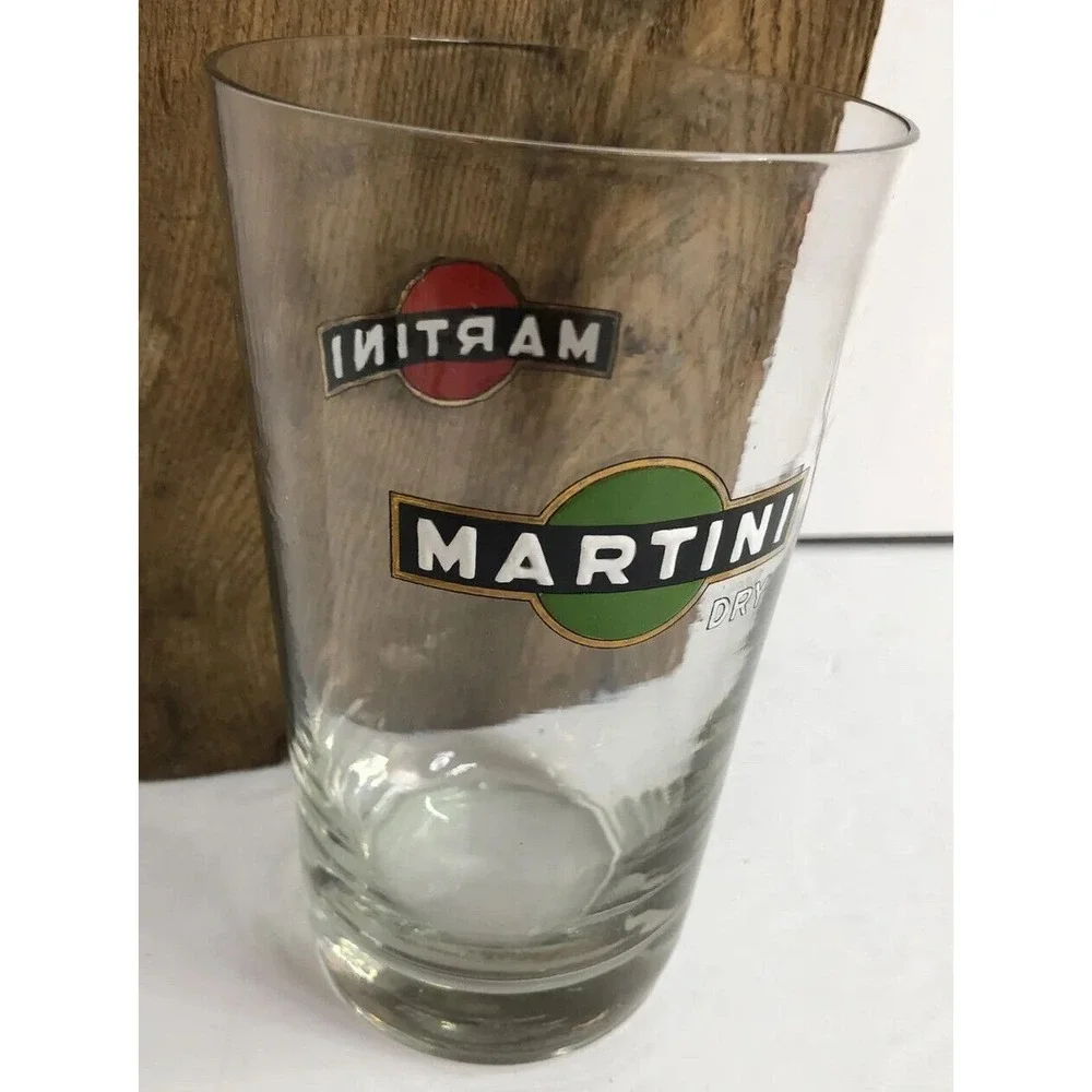 Martini Dry Glass Large Cocktail Enamel Vintage 6.5